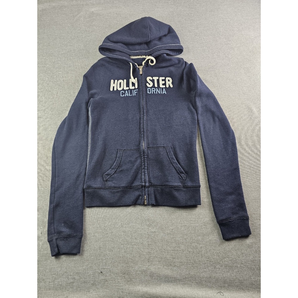 Hollister California Full Zip Hoodie Womens Medium Embroidered Logo